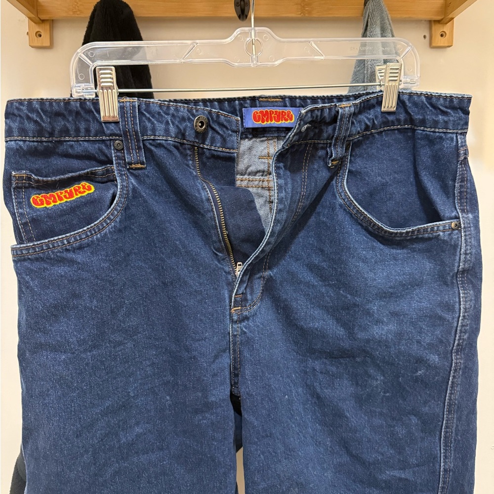 Empyre Loose Fit Double Knee Carpenter Denim Jorts / Shorts DARK BLUE